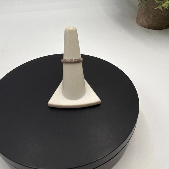 LT Vintage 925 Sterling Silver Textured Stardust Band Ring Size 6 3/4 - Picture 9 of 9